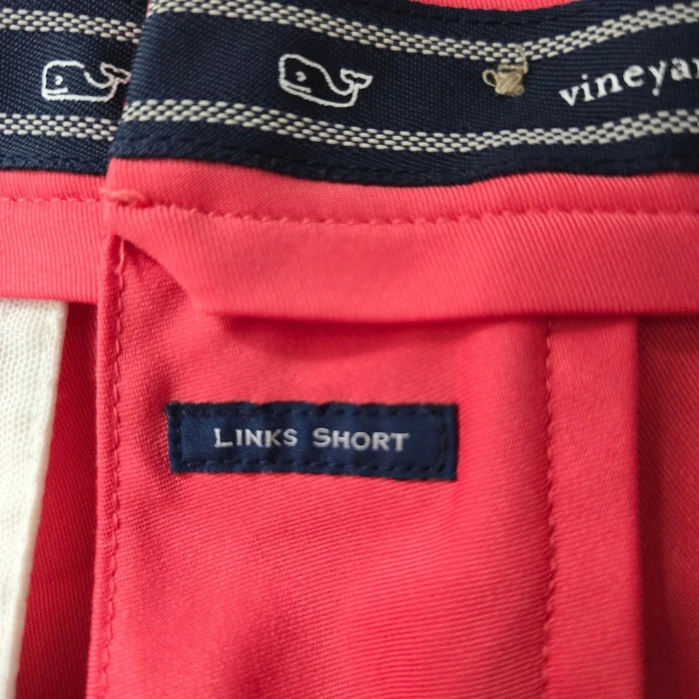 Vineyard Vines Links Shorts Mens 32 Coral Performance Golf 9 Inch Inseam Solid‎